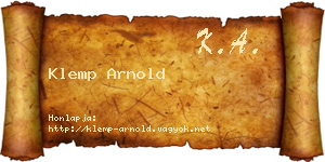 Klemp Arnold névjegykártya